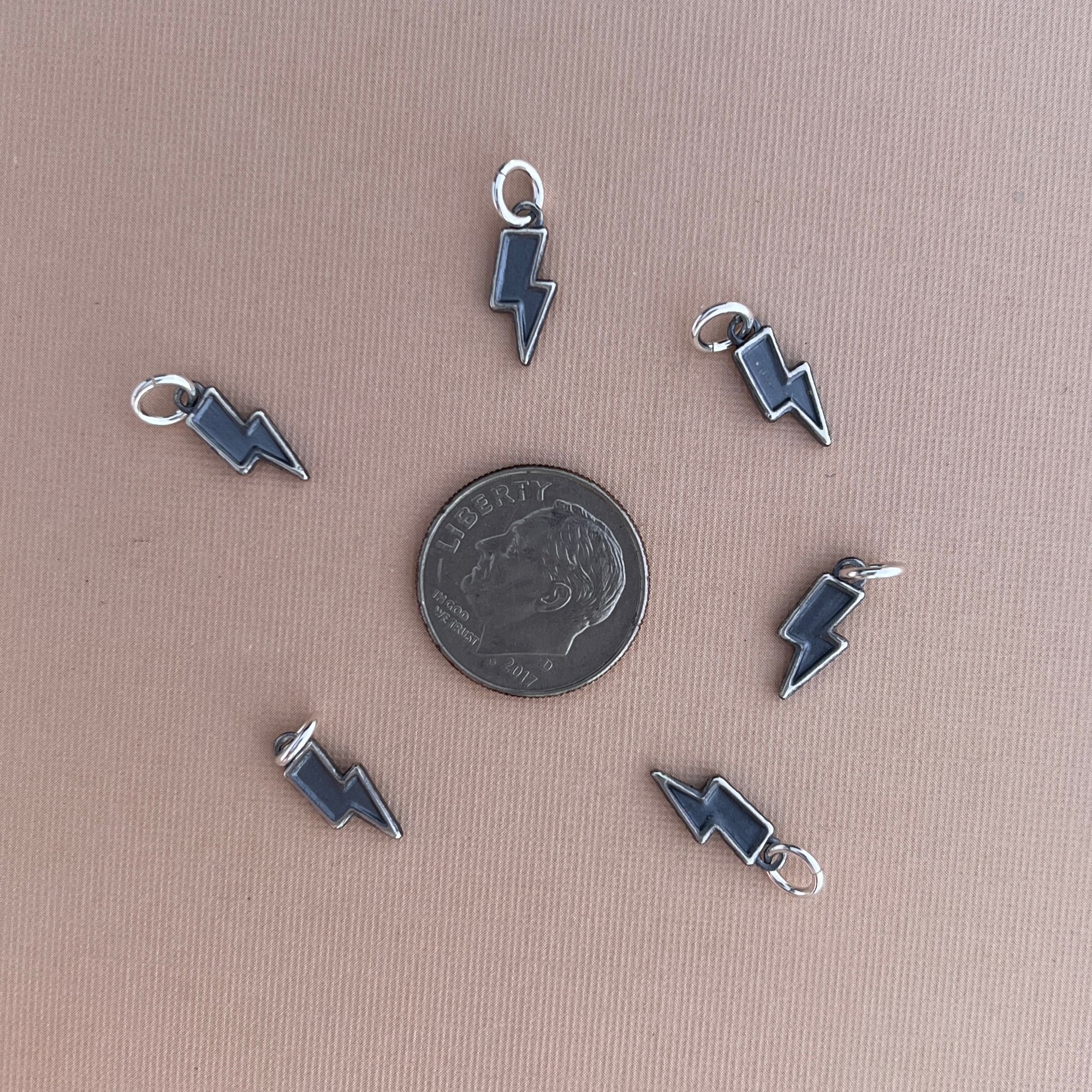 1 Lightning Bolt Silver Tone Charm SC2330 1 Lightning Bolt Silver Tone Charm SC2330