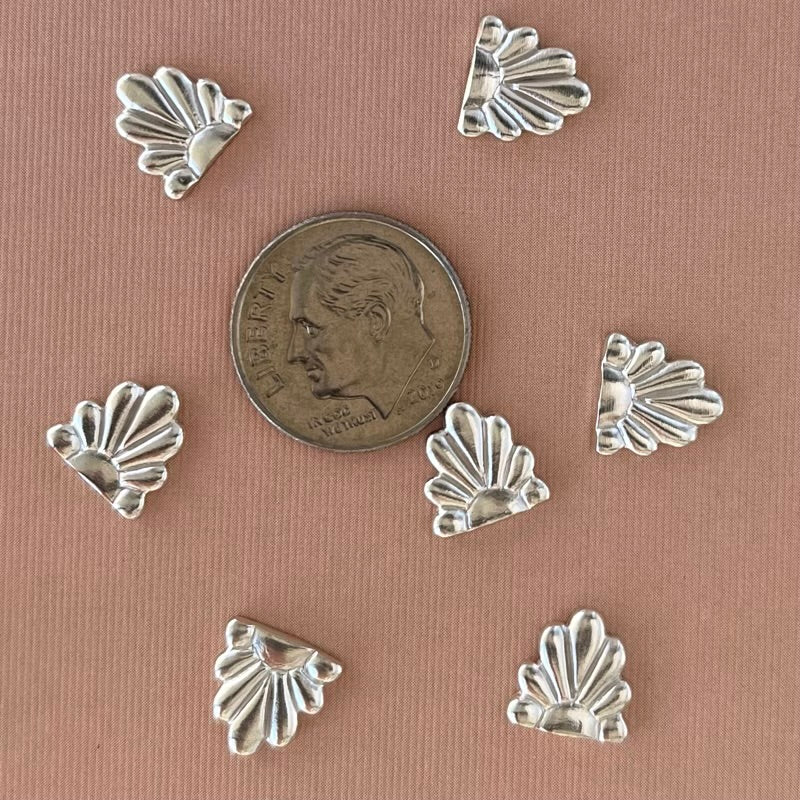 silver half flower solderable accent