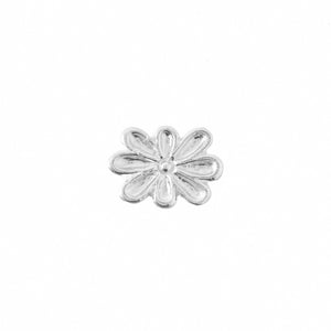 silver oval flower accent